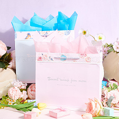 2 шт. 2-цветные прямоугольные бумажные пакеты с цветочным принтом на тему Дня святого Валентина и веревочной ручкой&nbsp;ABAG-SP0001-27