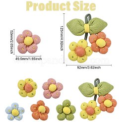 6 шт. 6 стили брошей из хлопка с цветком&nbsp;JEWB-CJ0001-72