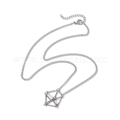 Не тускнеющий 3 шт. 3 размера из нержавеющей стали макраме мешочек пустой держатель камней для изготовления ожерелий&nbsp;NJEW-JN04821