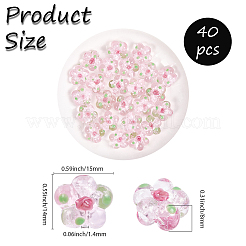 40шт ручной работы бусины лэмпворк&nbsp;LAMP-PA0001-11C