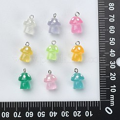 45шт 9 цвета светящиеся полупрозрачные подвески из смолы&nbsp;RESI-CJ0003-23