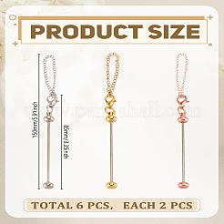 6 шт. 3-х цветная подвеска в виде железного прута с бусинами для бокалов вина&nbsp;HJEW-LP00042