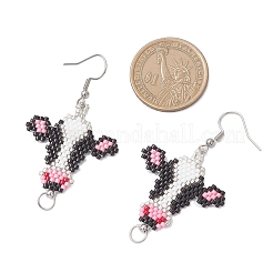 Серьги-подвески в виде крупного рогатого скота из нержавеющей стали 304&nbsp;EJEW-MZ00617