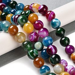 Натуральные полосатые агатовые / полосатые агатовые бусинки&nbsp;G-Z060-A01-C07