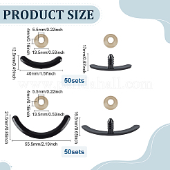 100 комплект из 2 пластиковых кукольных ртов&nbsp;DIY-PH0033-82