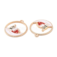 Рождественские подвески с эмалью из цинкового сплава&nbsp;LS-ENAM-Q500-01G-01