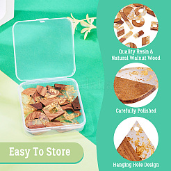 Большие подвески из смолы и ореха&nbsp;RESI-KS0001-04