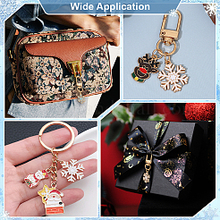 20 шт. 4 стиля снежинка сплав эмалированные подвесные украшения HJEW-PH02073