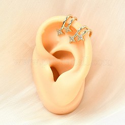 Латунные серьги-манжеты из прозрачного кубического циркония&nbsp;EJEW-F370-04G