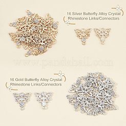 32 шт. 2-цветные литые хрустальные стразы звенья/соединители&nbsp;ALRI-FH0001-03