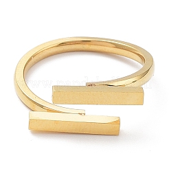 Ионное покрытие (ip) 304 нержавеющая сталь двойные прямоугольные открытые манжетные кольца&nbsp;RJEW-K244-04G