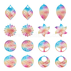 32 шт. 8 стильных филигранных подвески из нержавеющей стали 430&nbsp;STAS-BY0001-10