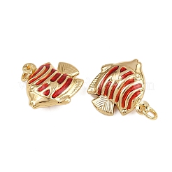 Латунные эмалевые подвески-рыбки&nbsp;KK-I377-05G-B