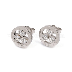 Серьги-гвоздики из нержавеющей стали 304 в форме цветка&nbsp;EJEW-H175-01P