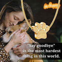 Ожерелье из урны с прахом и отпечатком лапы&nbsp;NJEW-WH0024-01G