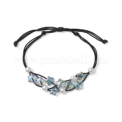 2 шт. 2 цвета регулируемые браслеты из плетеных бусин с нейлоновой нитью&nbsp;BJEW-JB11560