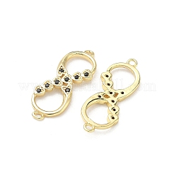 Латунные микропаве подвески в виде сердца и знака бесконечности с кубическим цирконием&nbsp;KK-P350-12G-02