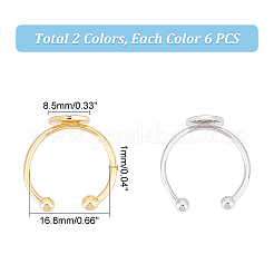 12 шт. 2-х цветная латунная фурнитура для открытого кольца-манжеты&nbsp;KK-UN0001-28