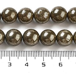 Естественно пирит круглые бусины нити&nbsp;G-F197-10-10mm