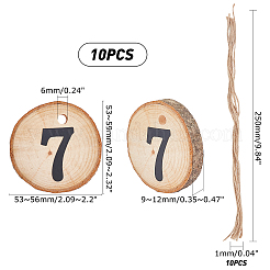 Подвесные украшения из натурального дерева&nbsp;HJEW-WH0021-12