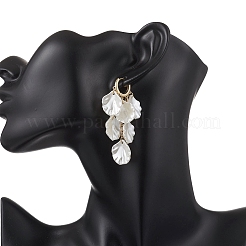 Серьги-люстры из искусственного жемчуга из АБС-пластика «Петалин»&nbsp;EJEW-TA00775