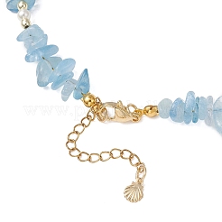 Комплекты ожерелий и браслетов из натуральных аквамариновых бусин для женщин&nbsp;SJEW-JS01372-01