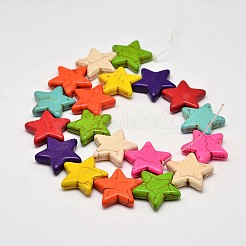 Окрашенные синтетические бирюзовые бусины&nbsp;X-G-M144-01-D