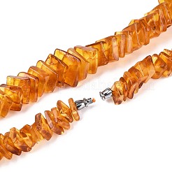 Ожерелья из натурального янтаря с квадратными градуированными бусинами&nbsp;NJEW-T019-03