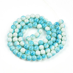 Прозрачная выпечка окрашенные стеклянные бусины нити&nbsp;DGLA-N009-10mm-05