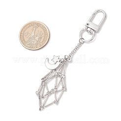 Латунный мешочек макраме пустой держатель для камня кулон украшение&nbsp;HJEW-JM03305-02