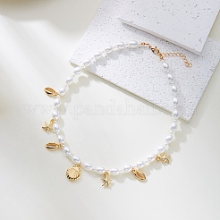 Летние пляжные ожерелья из пластика в форме ракушки&nbsp;FS-WGF3BD7-02