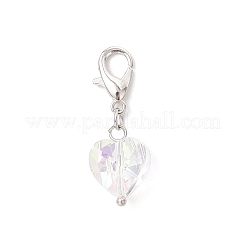 Стеклянные подвесные украшения в форме сердца&nbsp;HJEW-JM03770-01