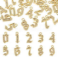 20 шт. 10 стиля латунных подвесок с микропаве из кубического циркония&nbsp;KK-TA0002-76