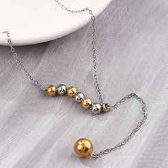 Ожерелья из круглой цепочки из нержавеющей стали 304&nbsp;NJEW-D319-02A-GP