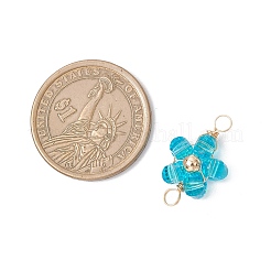 Прозрачные гальванические стеклянные бусины-цветочки-звенья-соединители-шармы&nbsp;PALLOY-JF04170