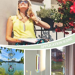 4 шт. 2 стиля граненые прозрачные стеклянные большие подвески&nbsp;GLAA-PH0003-24