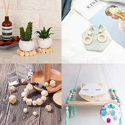 Граненые необработанные деревянные бусины&nbsp;WOOD-CJ0001-07