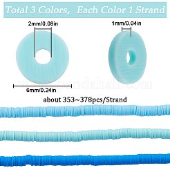 3 нить 3 цвета плоские круглые бусины ручной работы из полимерной глины&nbsp;CLAY-SC0001-68B-02