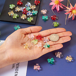 36шт 6 цвета стеклянные подвески&nbsp;FIND-TA0004-21