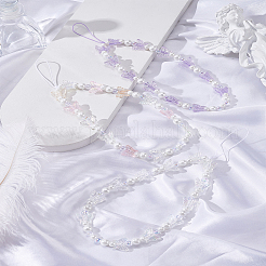 3 шт. 3-цветные цепочки из смоляных бусин для мобильных ремешков&nbsp;AJEW-LP0001-16