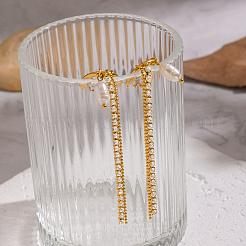 Овальные серьги-кольца из нержавеющей стали 304 с пресноводным жемчугом&nbsp;DG4784