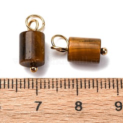 Подвески-колонны из натурального тигрового глаза с соединительными кольцами из нержавеющей стали 304&nbsp;G-Q032-01A