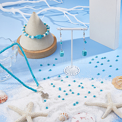 1 нить синтетических бирюзовых бусин&nbsp;G-FH0002-59C