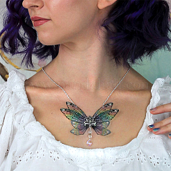 Набор подвесок из прозрачного хрусталя со стразами из прозрачной смолы&nbsp;RESI-TAC0002-46C