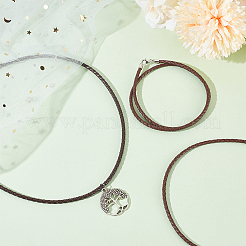 Изготовление ожерелья из плетеного круглого кожаного шнура 2шт.&nbsp;NJEW-BBC0001-19A-02