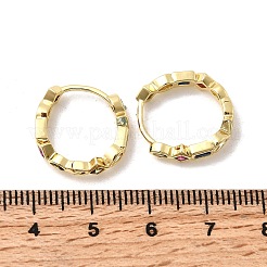 Латунные микро проложить серьги обруча кубического циркония&nbsp;EJEW-P322-02G