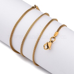 Ожерелья из нержавеющей стали 304 с сеткой для женщин и мужчин&nbsp;LS-NJEW-P321-01G