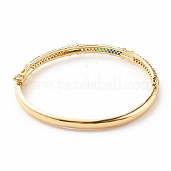 Красочный браслет на петлях из кубического циркония&nbsp;BJEW-B054-14G