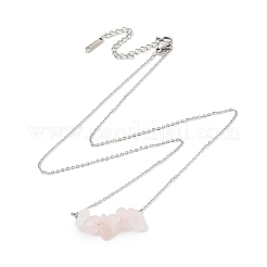 Ожерелья с подвесками из натурального розового кварца&nbsp;NJEW-JN05097-01