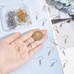 80 шт. 2-х цветные крючки для сережек из нержавеющей стали 304&nbsp;STAS-UN0051-94